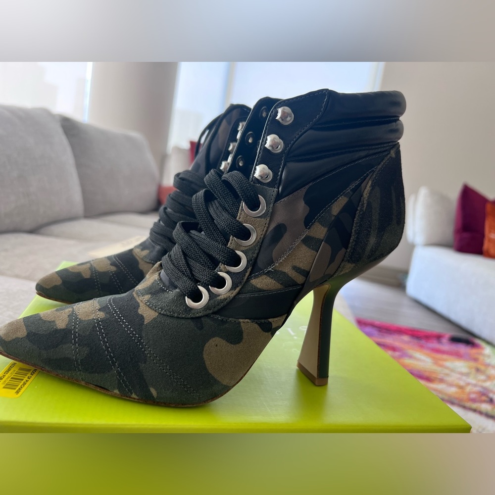 GIANNI BINI BOOTIES 9.5 camouflage, suede - Picture 5 of 12
